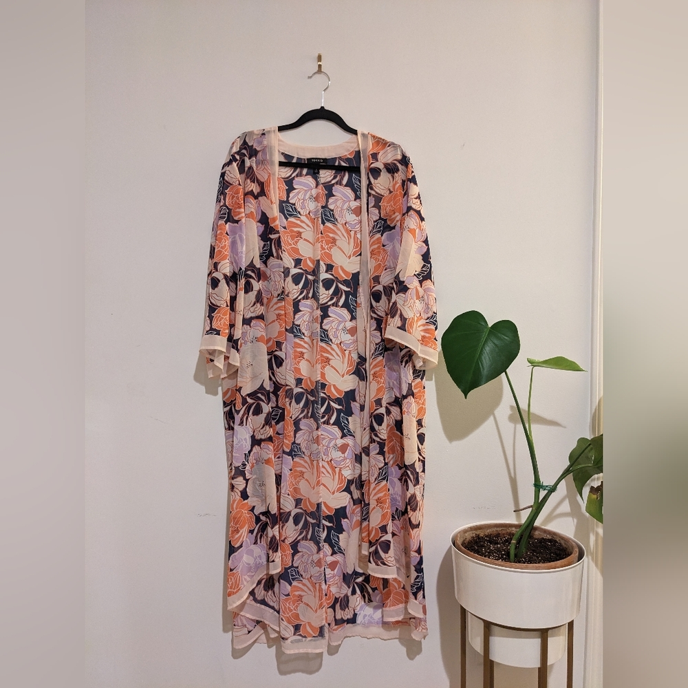 Torrid 3x Floral Kimono Swim Cover up